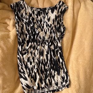 Ann Taylor Monochrome Abstract Blouse